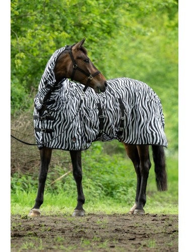 Pretkukaiņu zirgu sega ar kakla daļu Zebra HKM