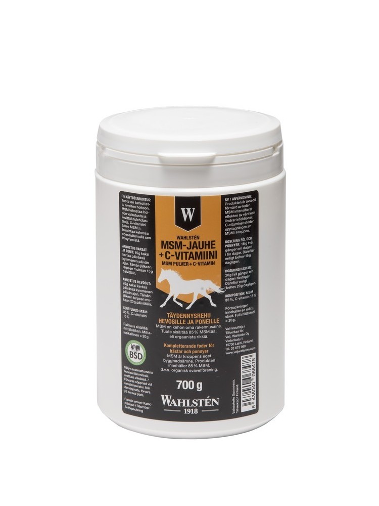 Papildbarība zirgiem W-MSM + vitamīns C 700g